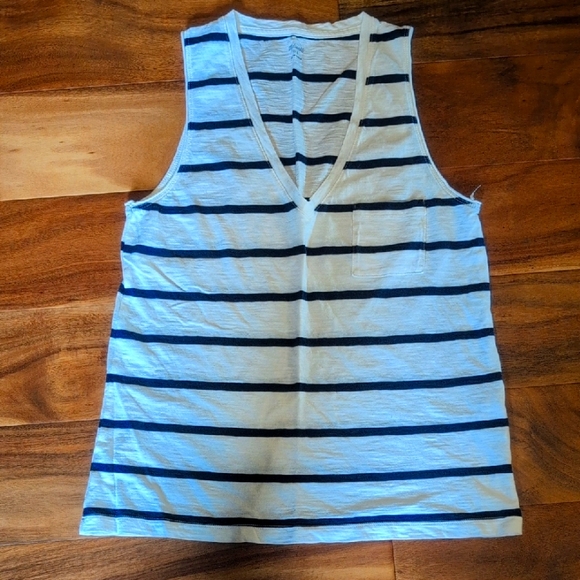 Madewell Striped Whisper Cotton Tank - Picture 1 of 4